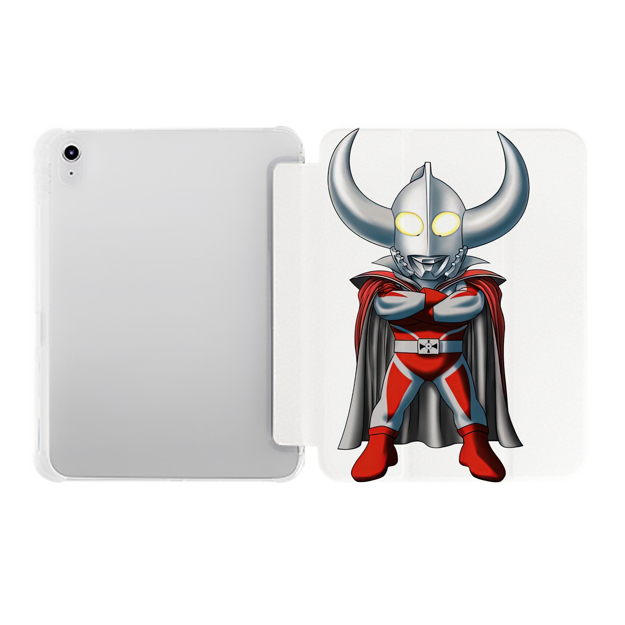 （画像用） ウルトラマン Ultraman IPad ケース ペン収納付き 三つ折りスタンド PUレザー×シリコン 対応機種9.5/10.5/10.9インチ